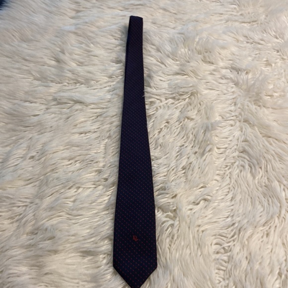 Christian Dior Man Tie so beautiful navy blue with red dots excellent condition - Picture 12 of 12